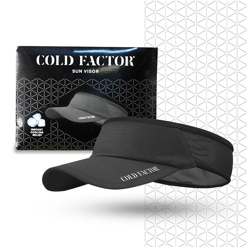 Cold Factor UPF50+ Sports Sun Visor for Men & Women – Lightweight, Packable, Quick-Dry Hat for Running, Tennis, Golf – Black​
